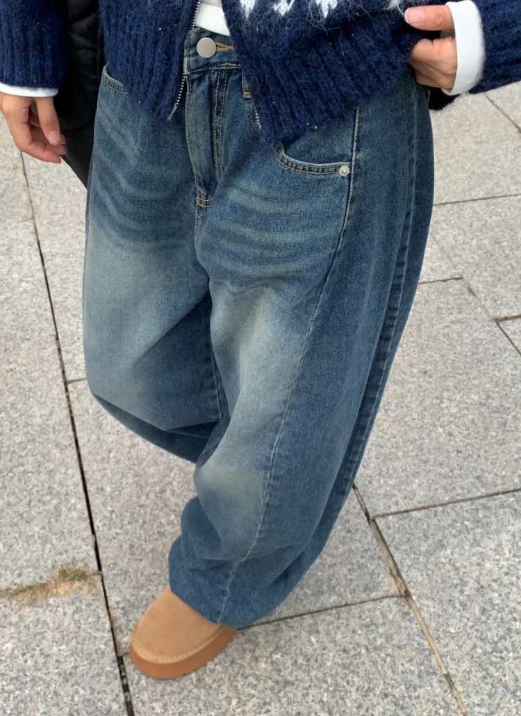サイドタックバルーンワイドデニムパンツ | mandarinetree | 詳細画像1