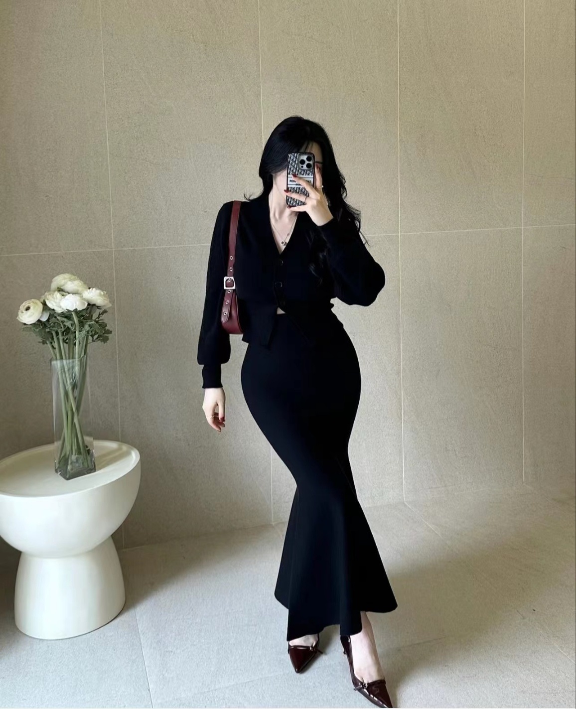 スリットVネックカーディガン&マーメイドスカートSET | 詳細画像6