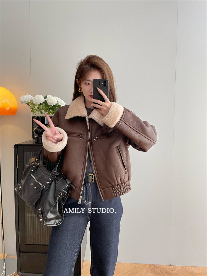 ゴムヘムエコレザームートン調ジャケット | 詳細画像10