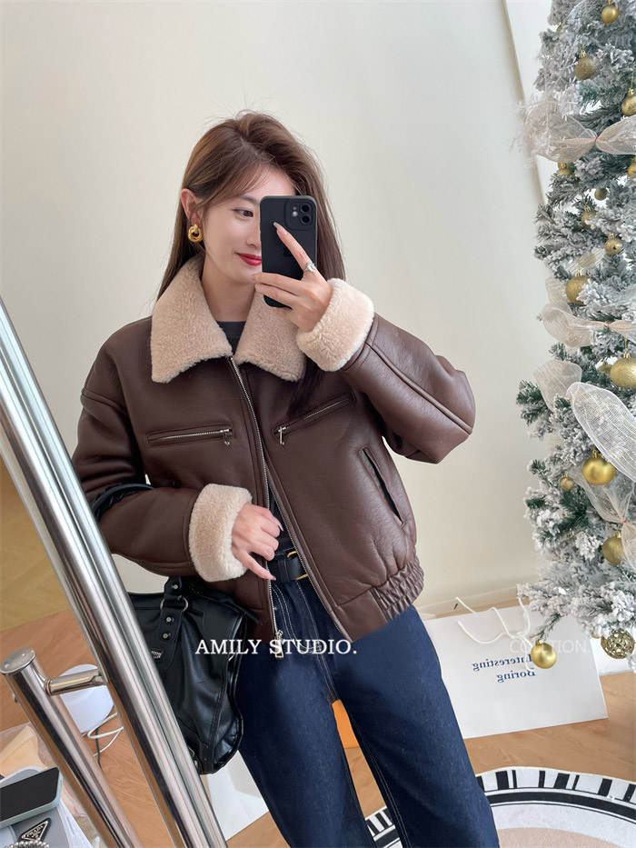 ゴムヘムエコレザームートン調ジャケット | 詳細画像12