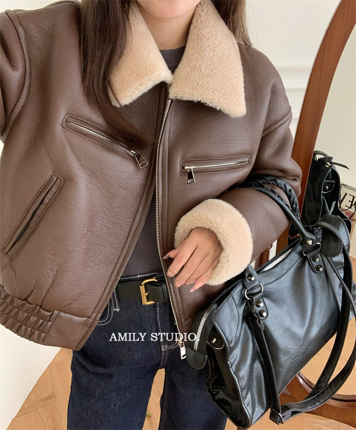 ゴムヘムエコレザームートン調ジャケット | 詳細画像13