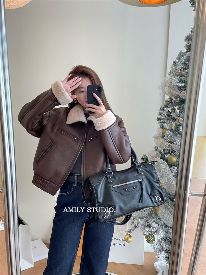 ゴムヘムエコレザームートン調ジャケット | 詳細画像18