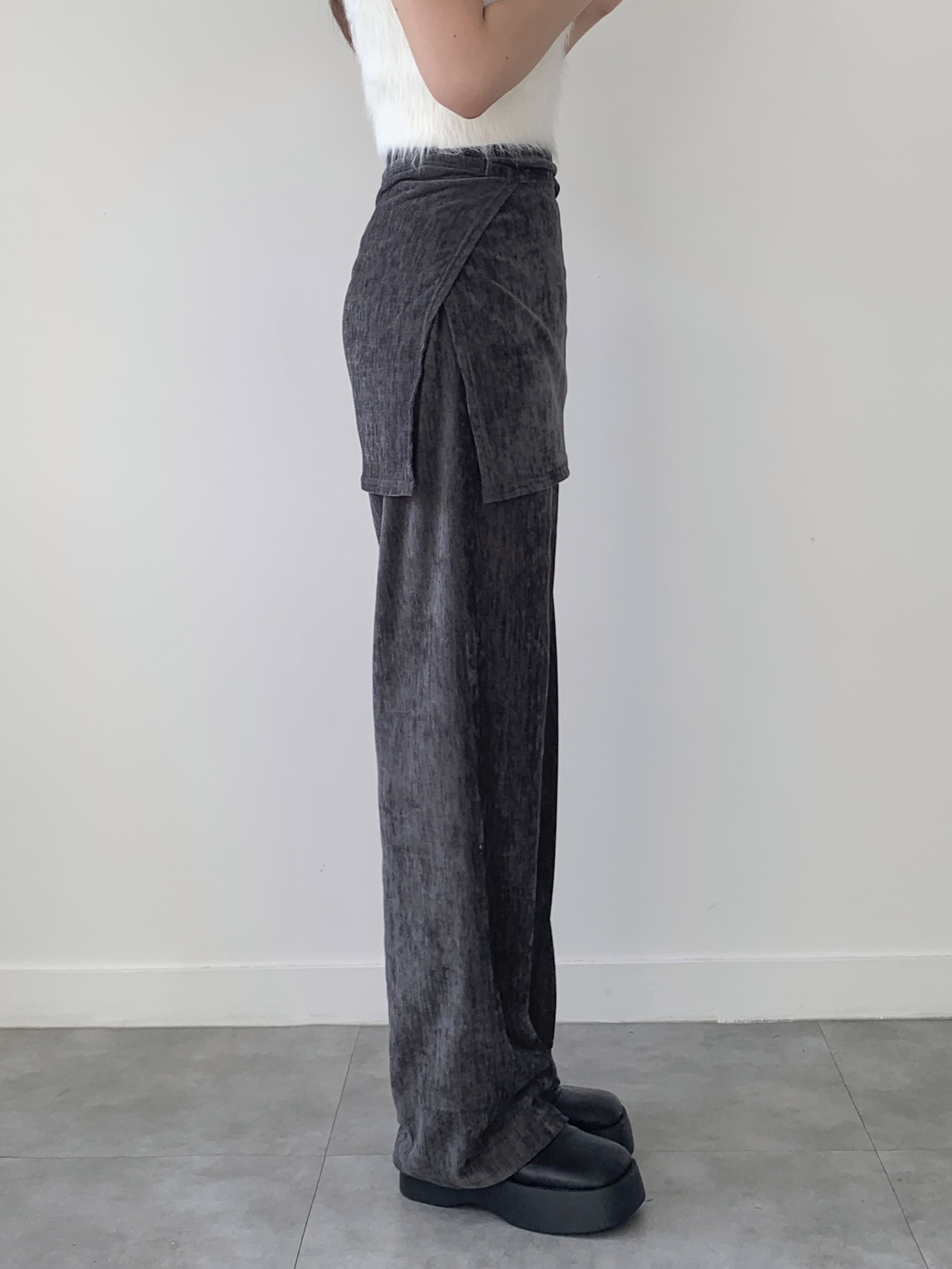 リボンラップスカート付ベロアイージーパンツ | 詳細画像14