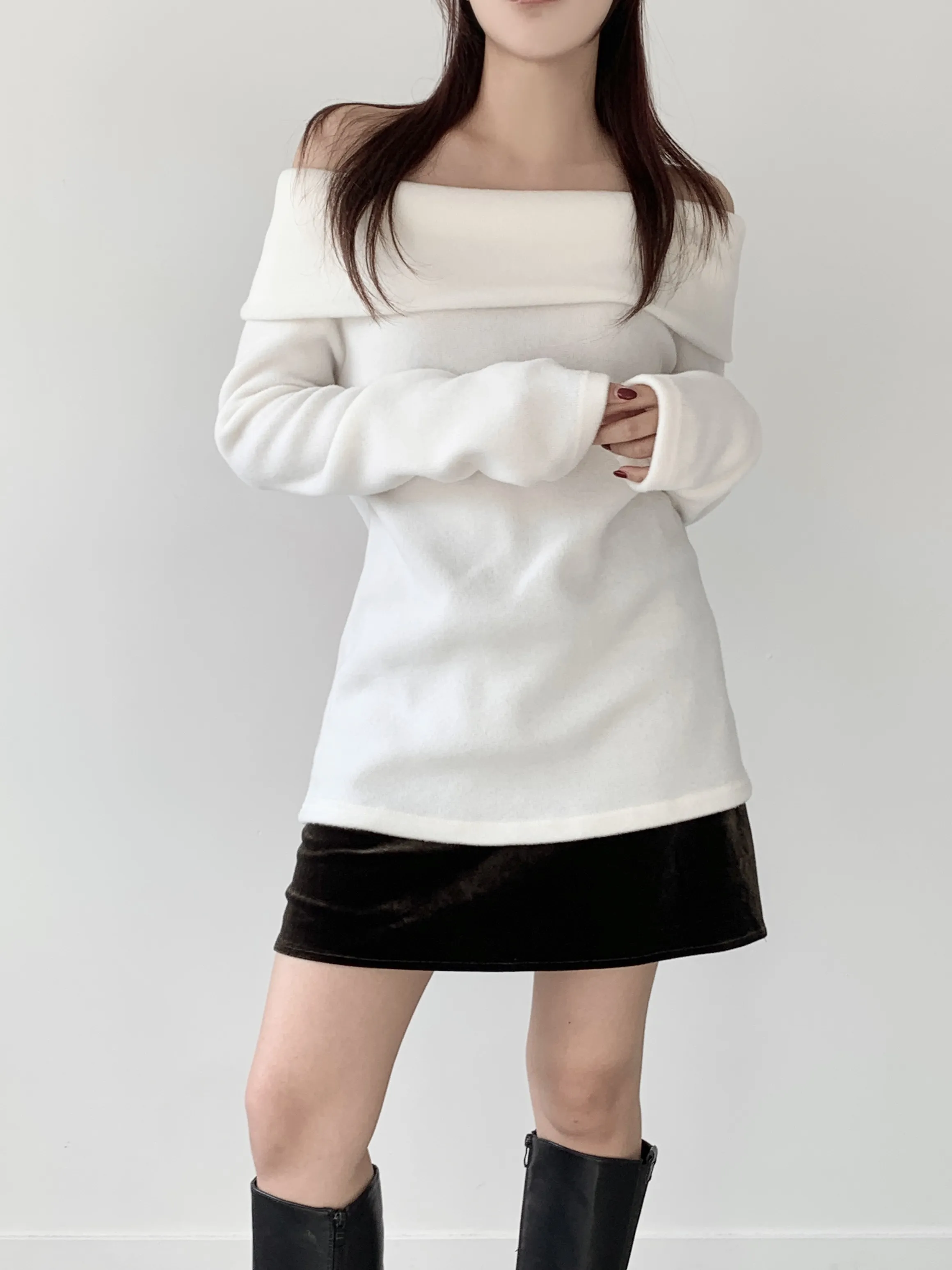 両起毛オフショルロングTシャツ | 詳細画像1