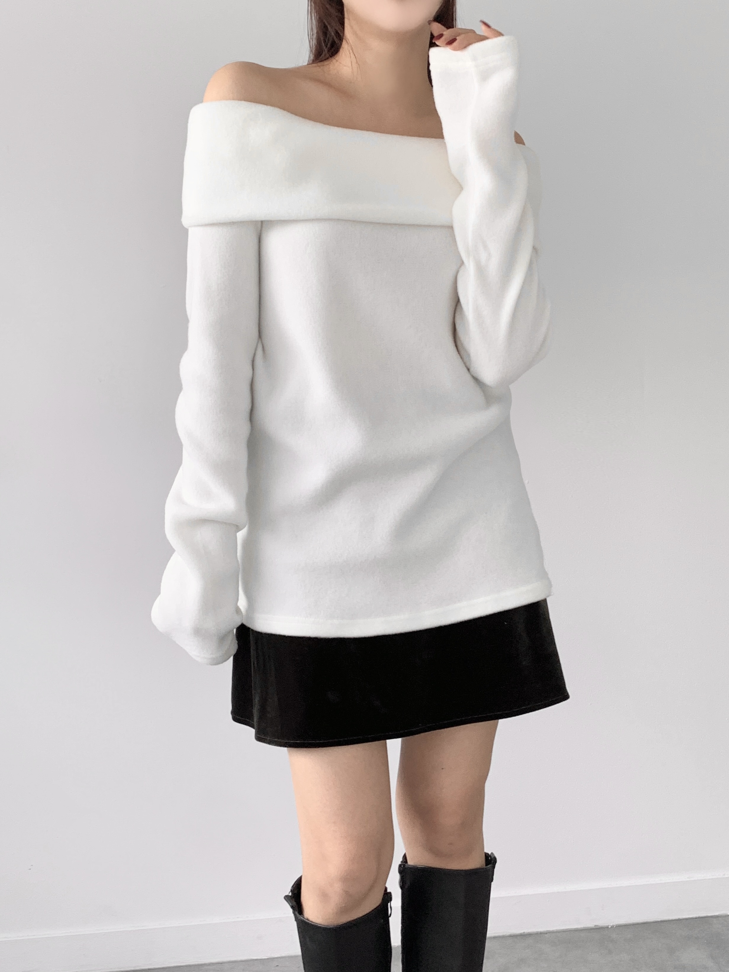 両起毛オフショルロングTシャツ | 詳細画像6