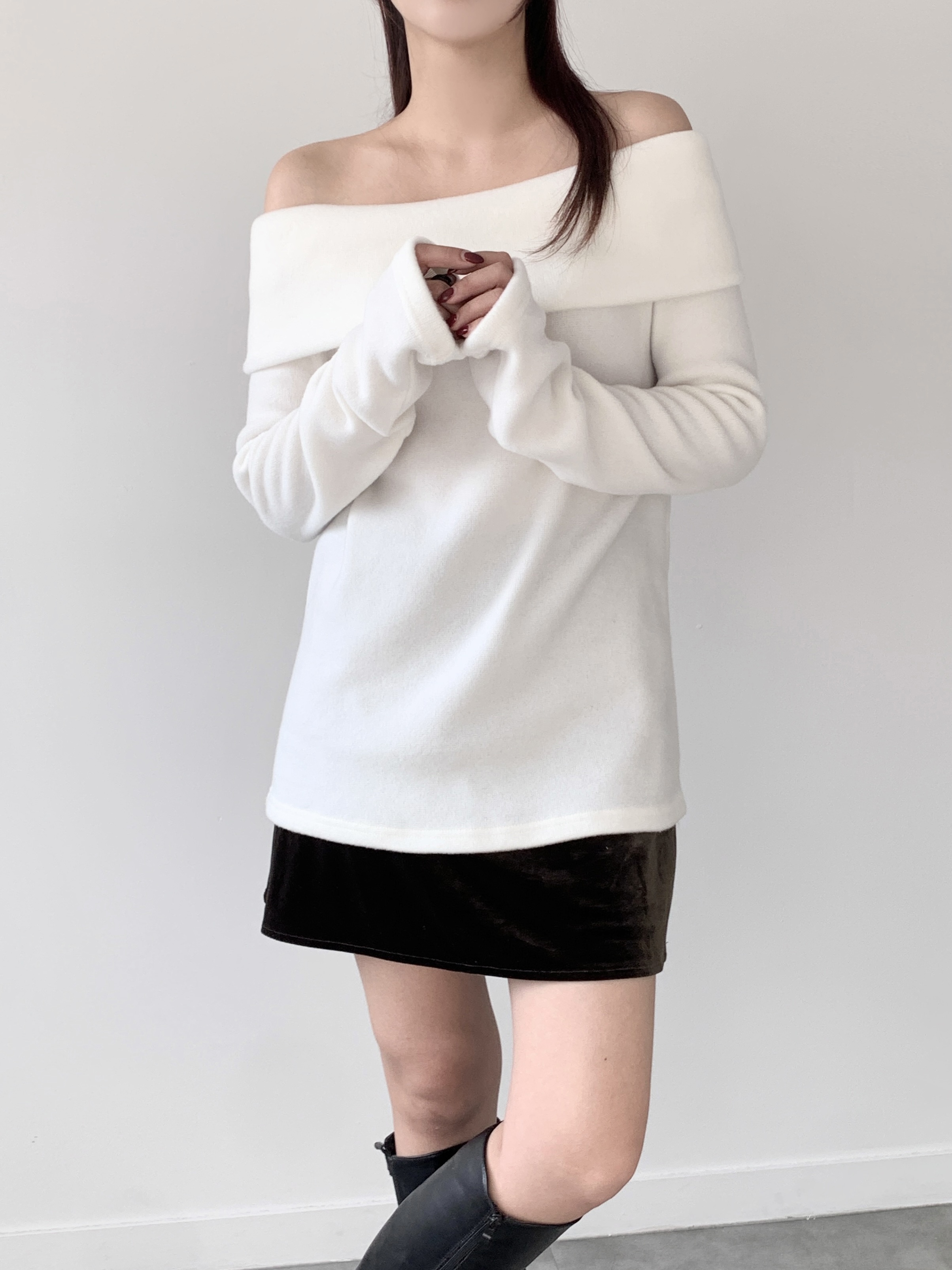 両起毛オフショルロングTシャツ | 詳細画像8