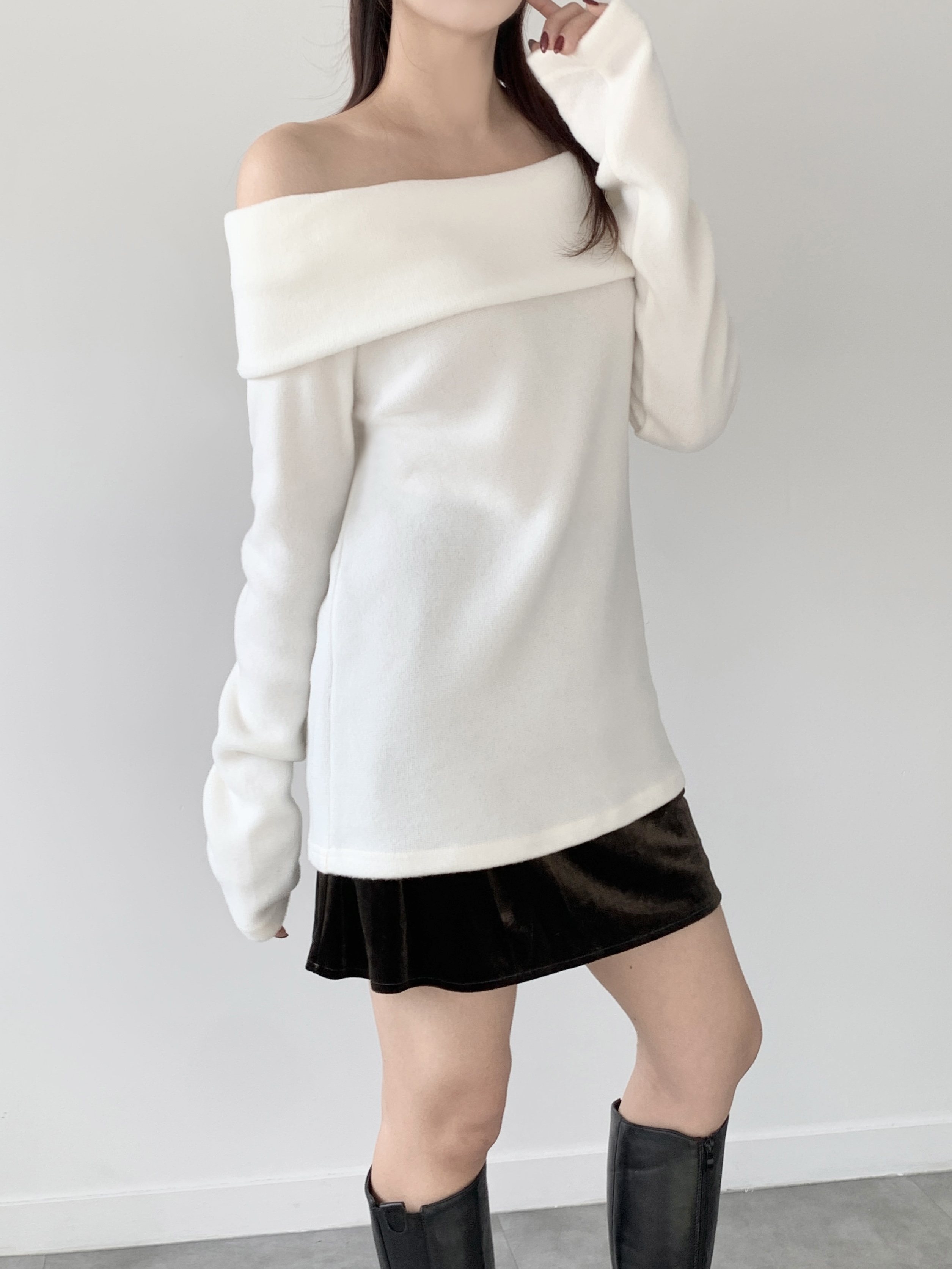 両起毛オフショルロングTシャツ | 詳細画像15