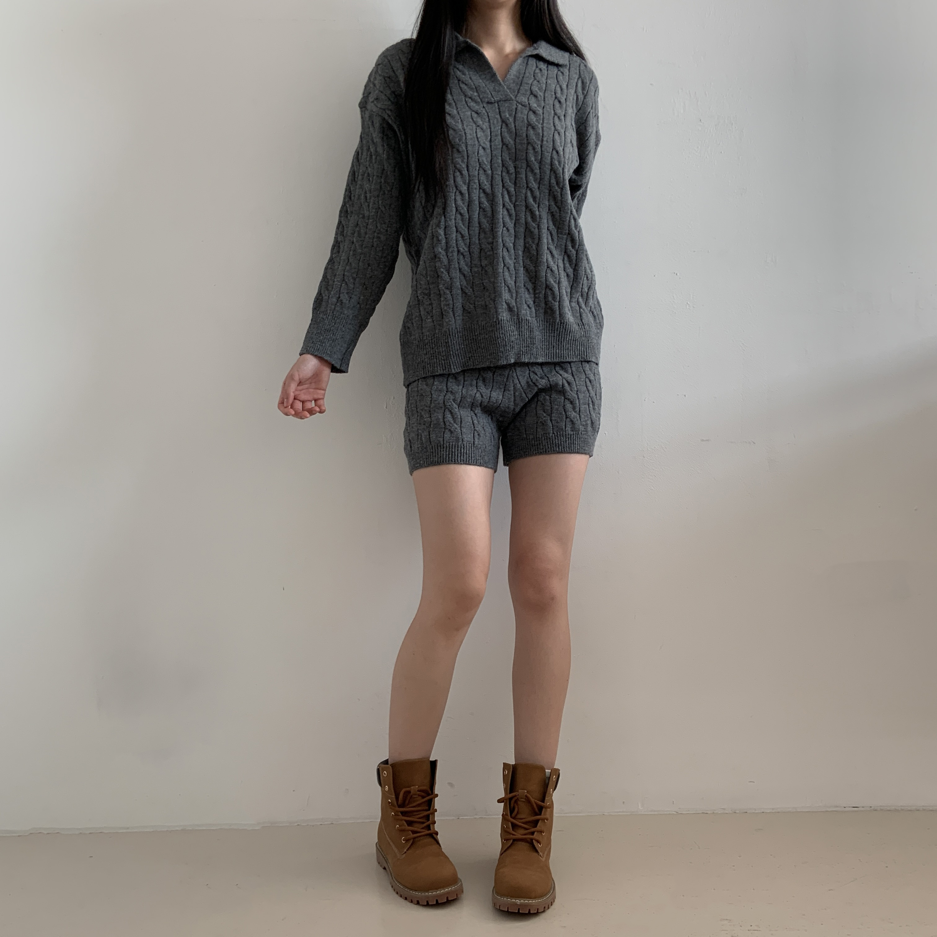 スタイルミキサー　ケーブルニットショートパンツ Heather｜ケーブルニットショートパンツ | Rakuten Fashion(楽天