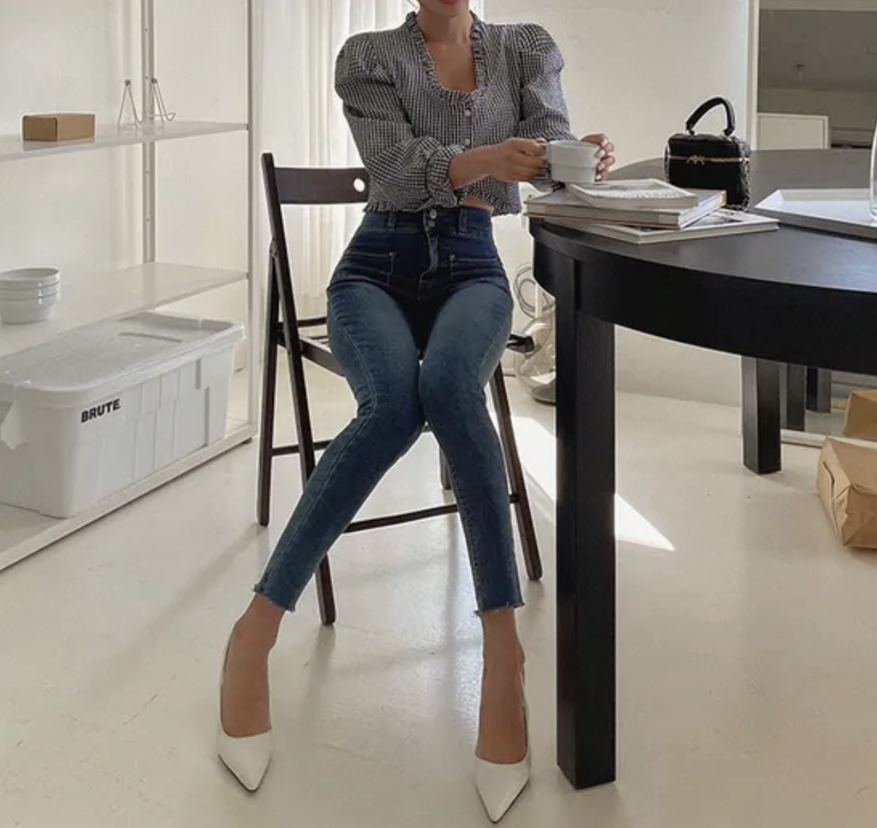 ツーボタンアウトポケモンスキニーデニムパンツ | 詳細画像8