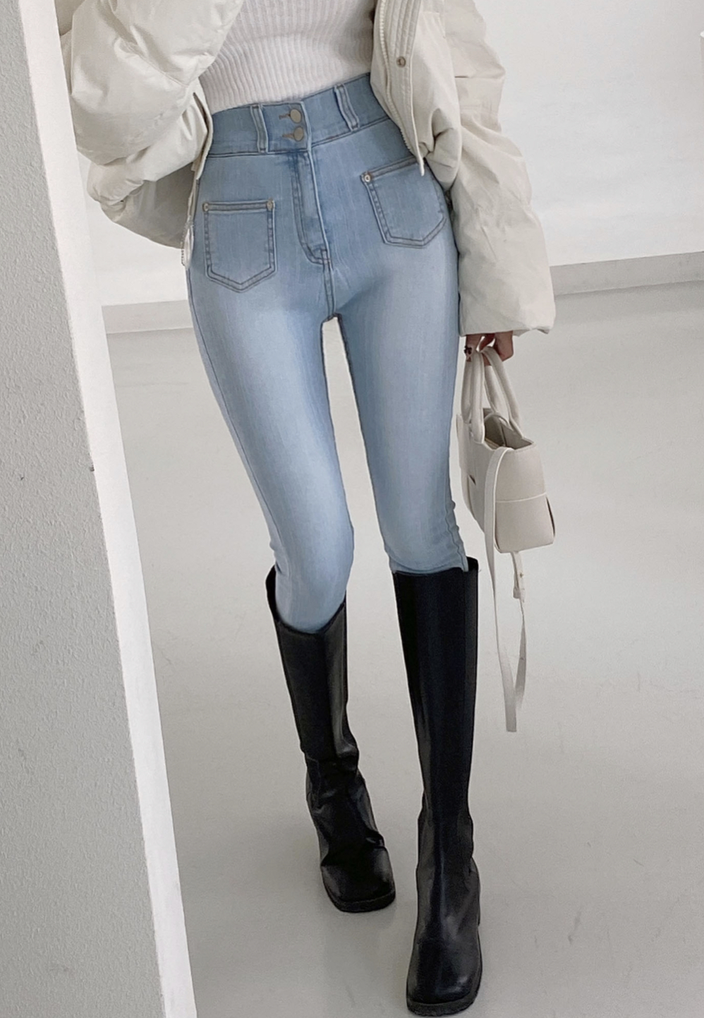 ツーボタンアウトポケモンスキニーデニムパンツ | 詳細画像9