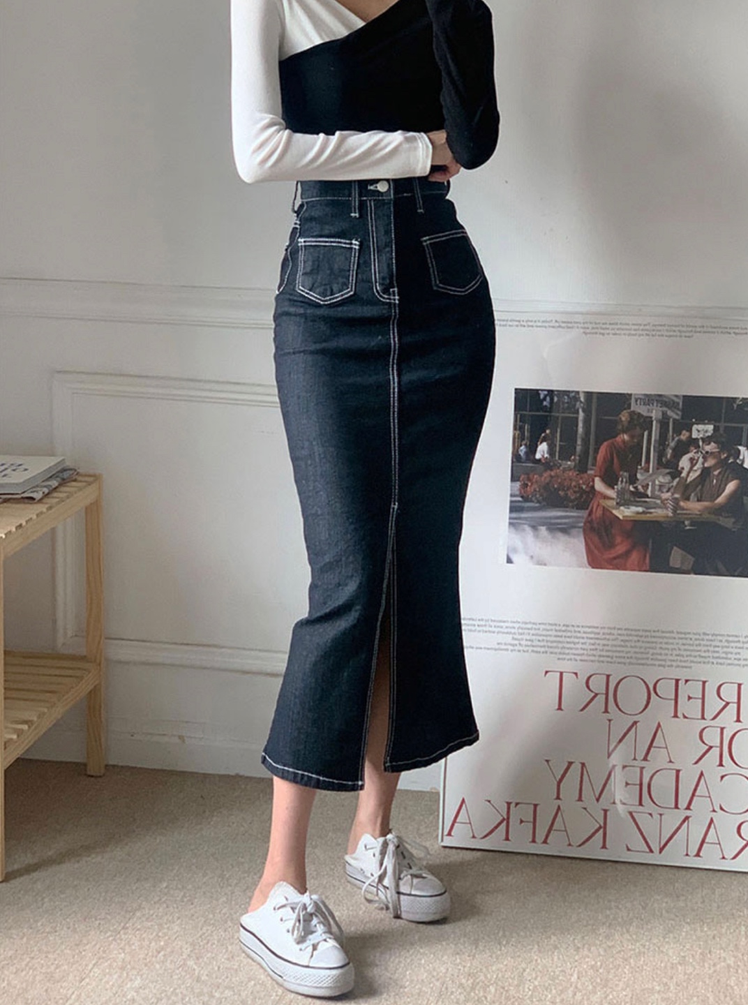 アウトポケットスリットマーメイドデニムスカート | 詳細画像2