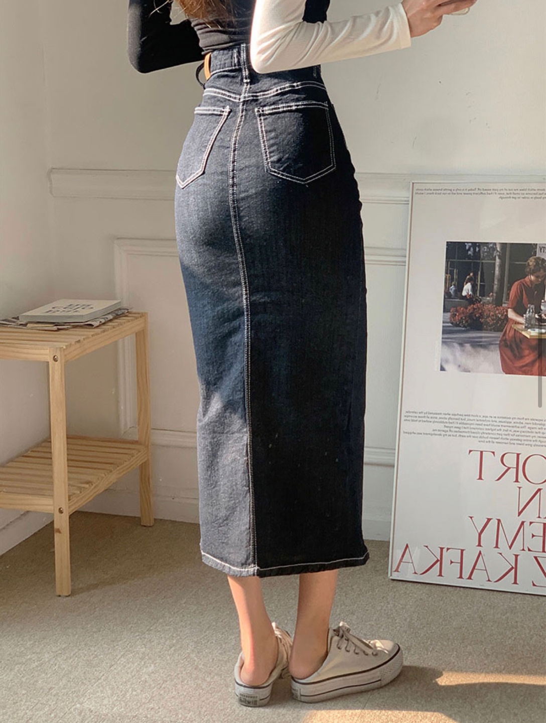 アウトポケットスリットマーメイドデニムスカート | 詳細画像7