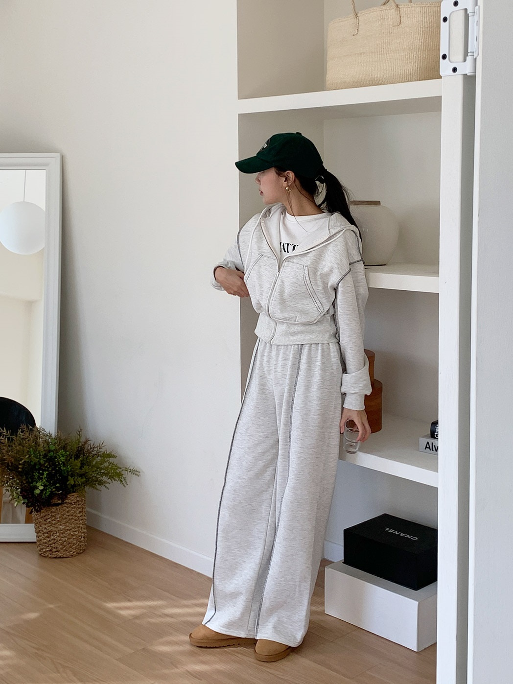 裏起毛ステッチジップパーカー&イージーパンツSET | 詳細画像6