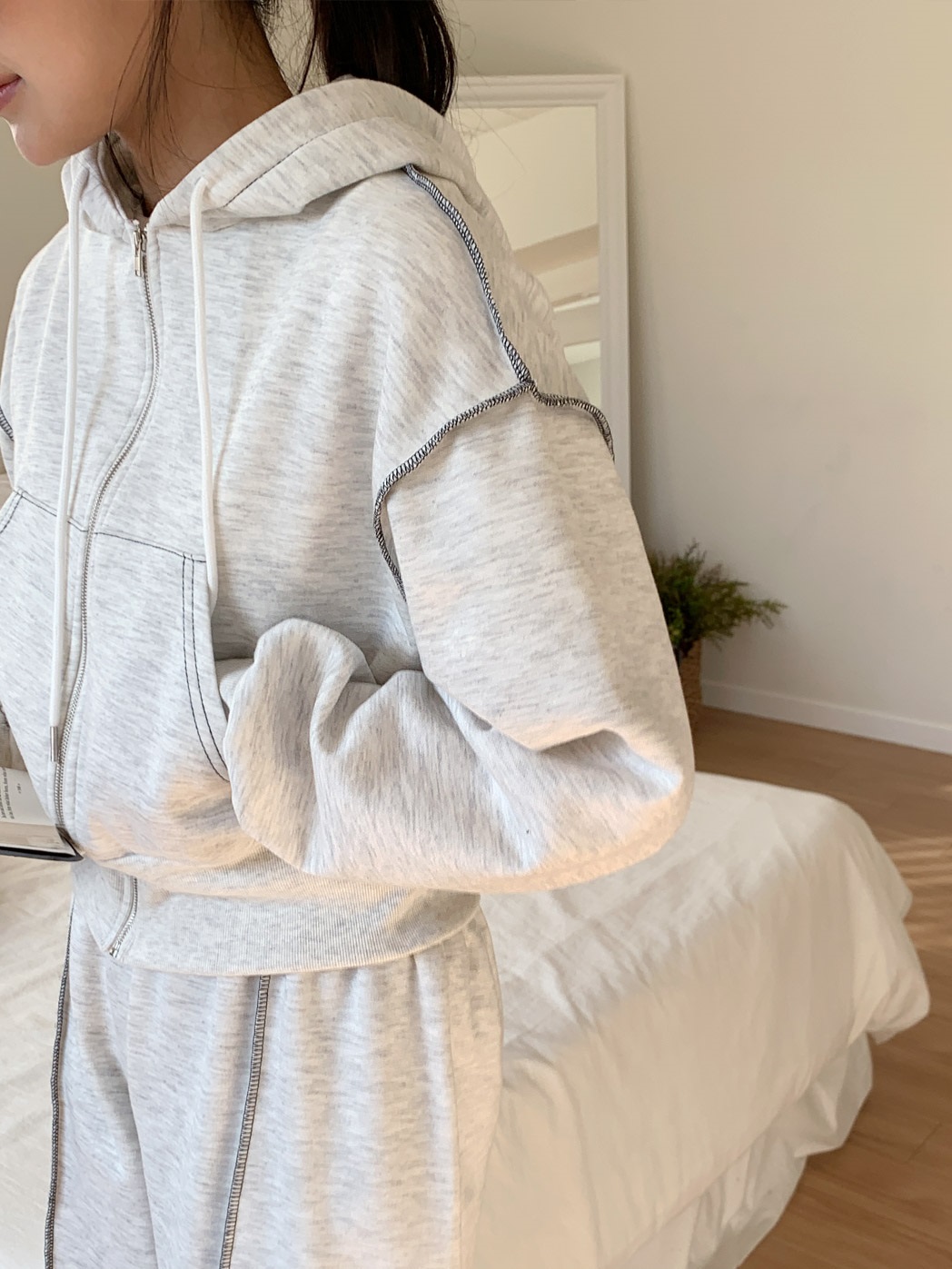 裏起毛ステッチジップパーカー&イージーパンツSET | 詳細画像7