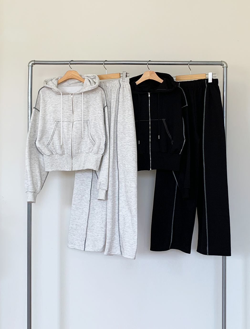 裏起毛ステッチジップパーカー&イージーパンツSET | 詳細画像18