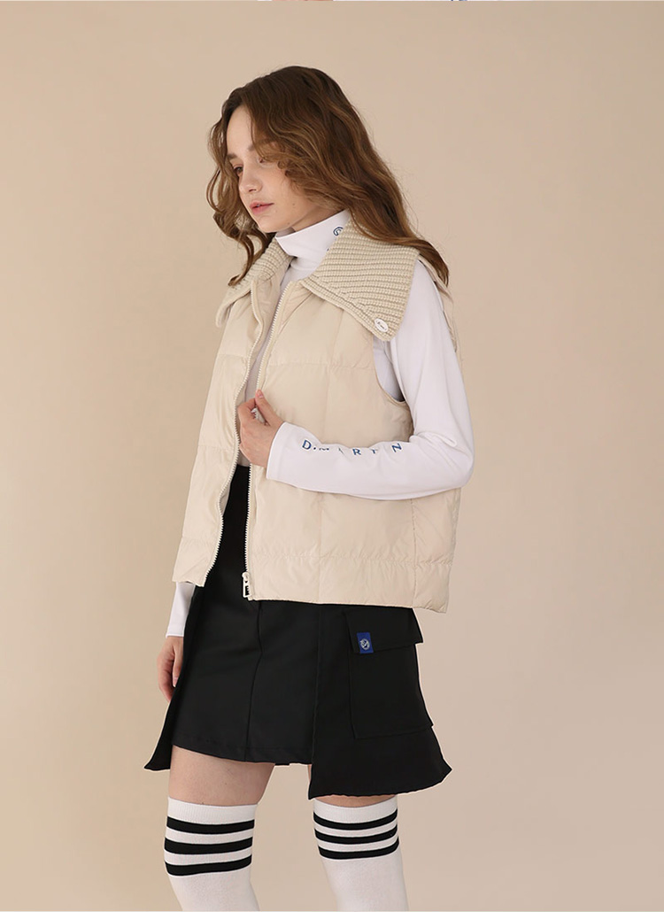 ショルダーニット　ダウンベスト ニットカラーダウンベスト | レディースファッション通販 - DHOLIC