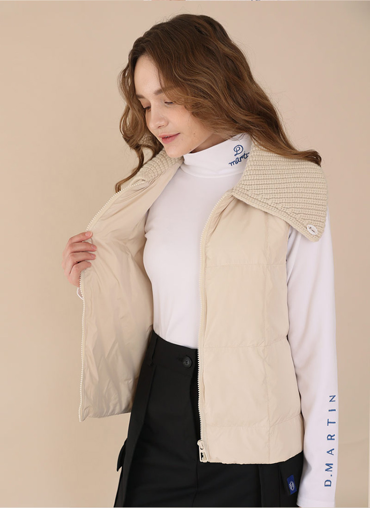 ニットカラーダウンベスト | レディースファッション通販 - DHOLIC