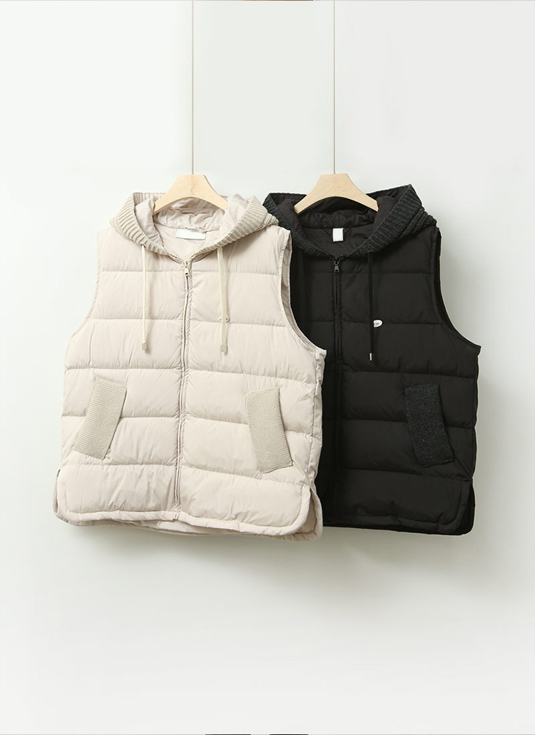 DIESEL フード付きダウンベスト アイボリー DIESEL｜レディース ダウンベスト フーディー | Rakuten Fashion