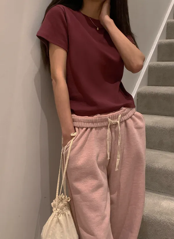 起毛ラウンドネック半袖Tシャツ | crushj | 詳細画像1