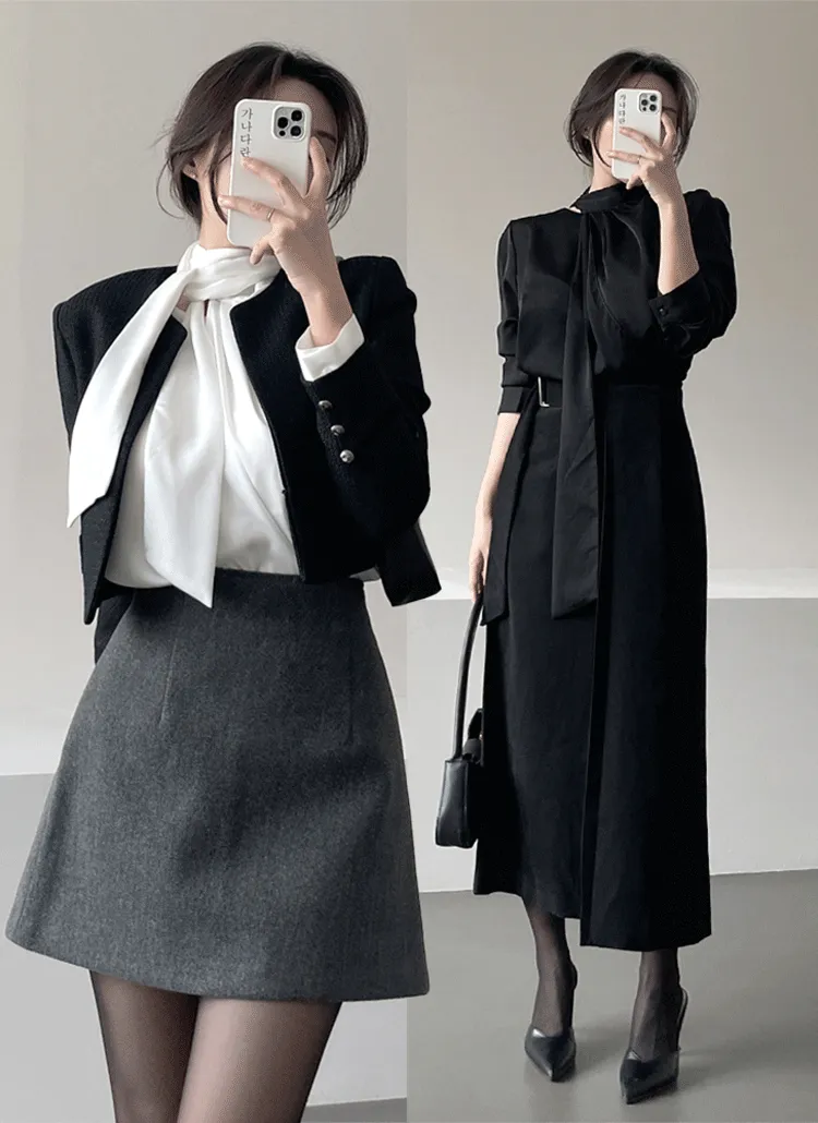 ピンタックスカーフネックブラウス | ganadaran | 詳細画像1