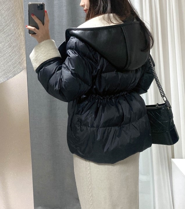 ベルト付ボア裏地ドローコードカラーフードダウンジャンパー | 詳細画像5