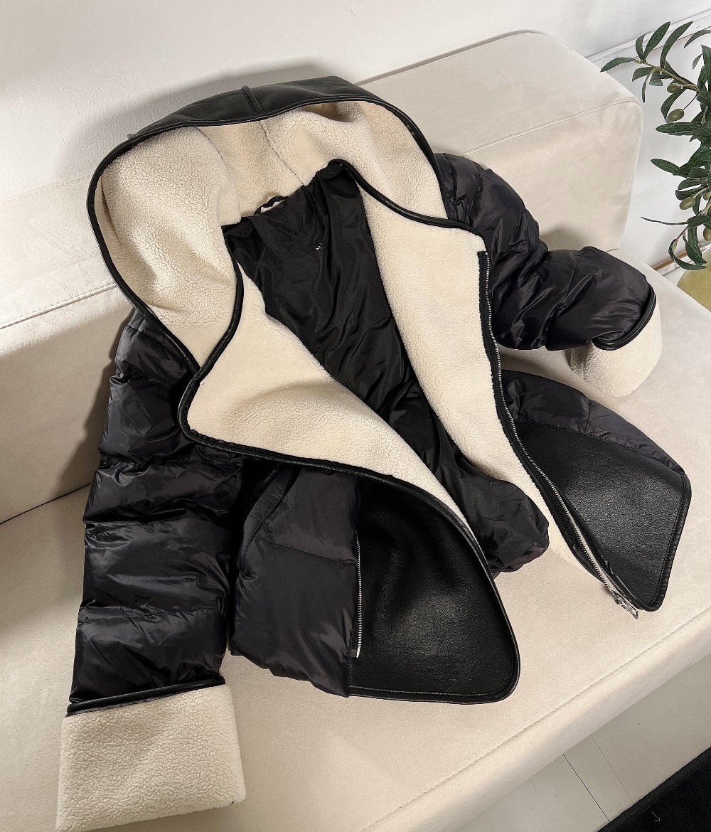 ベルト付ボア裏地ドローコードカラーフードダウンジャンパー | 詳細画像8