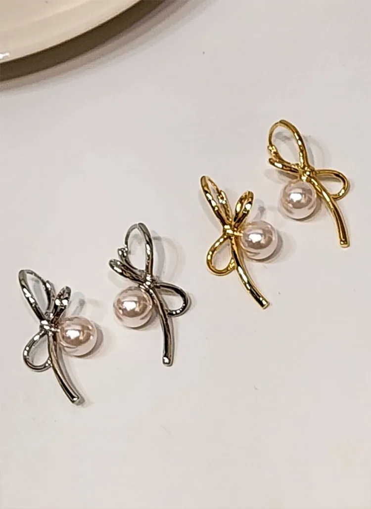 エコパールメタルリボンピアス | 詳細画像1