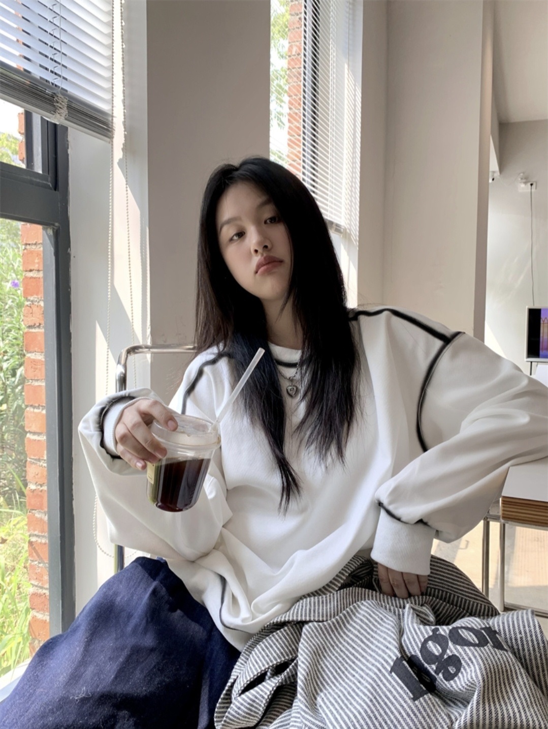 ペイント配色ラインルーズスウェット | 詳細画像3