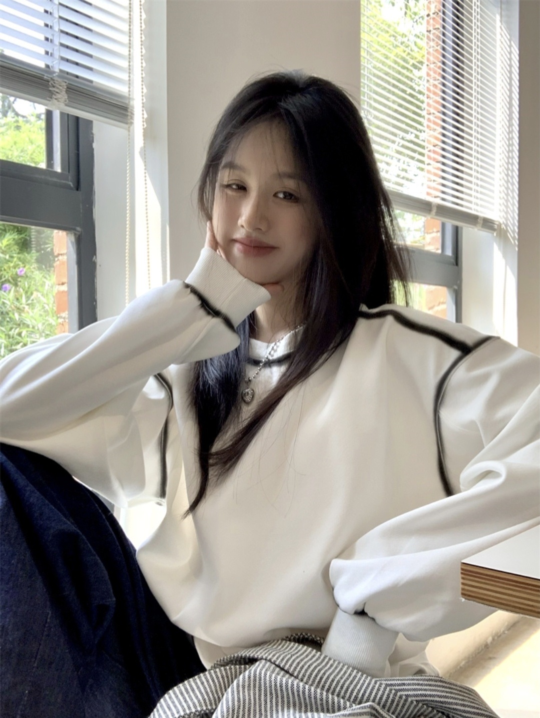 ペイント配色ラインルーズスウェット | 詳細画像4