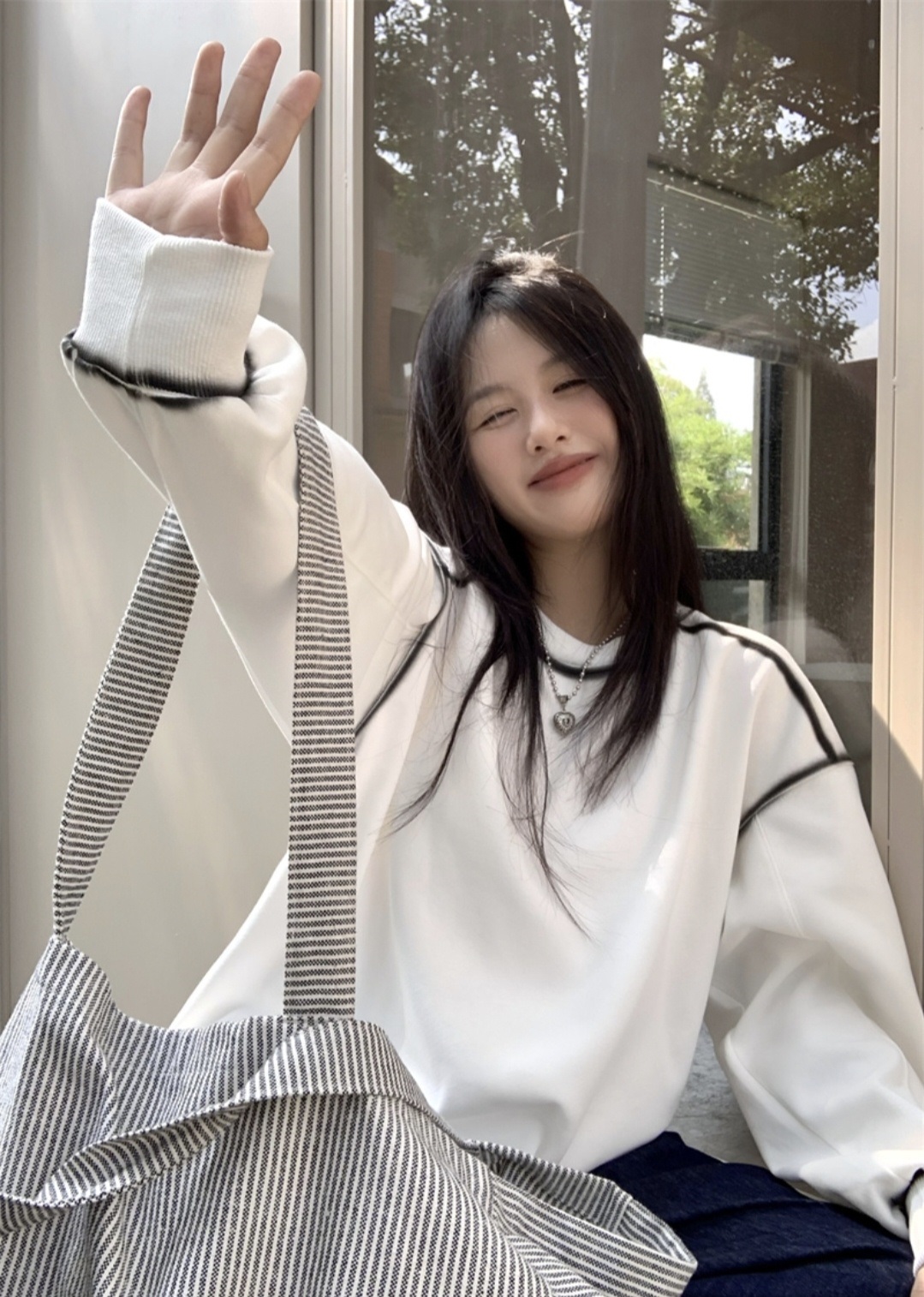 ペイント配色ラインルーズスウェット | 詳細画像5