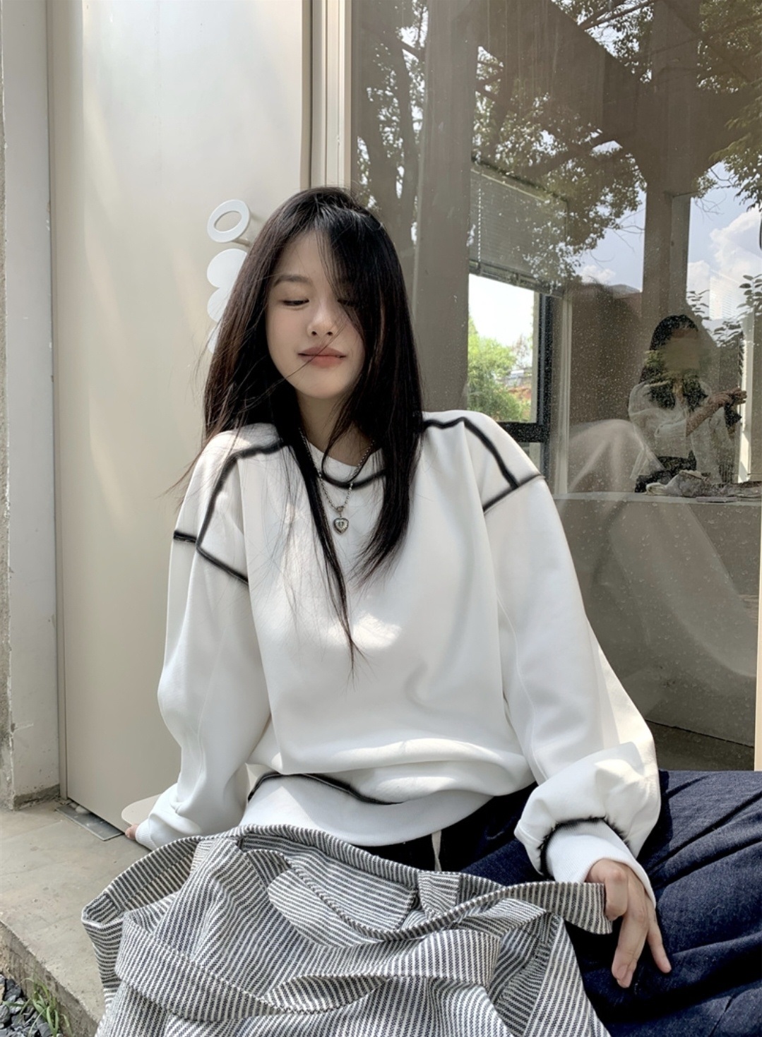 ペイント配色ラインルーズスウェット | 詳細画像7