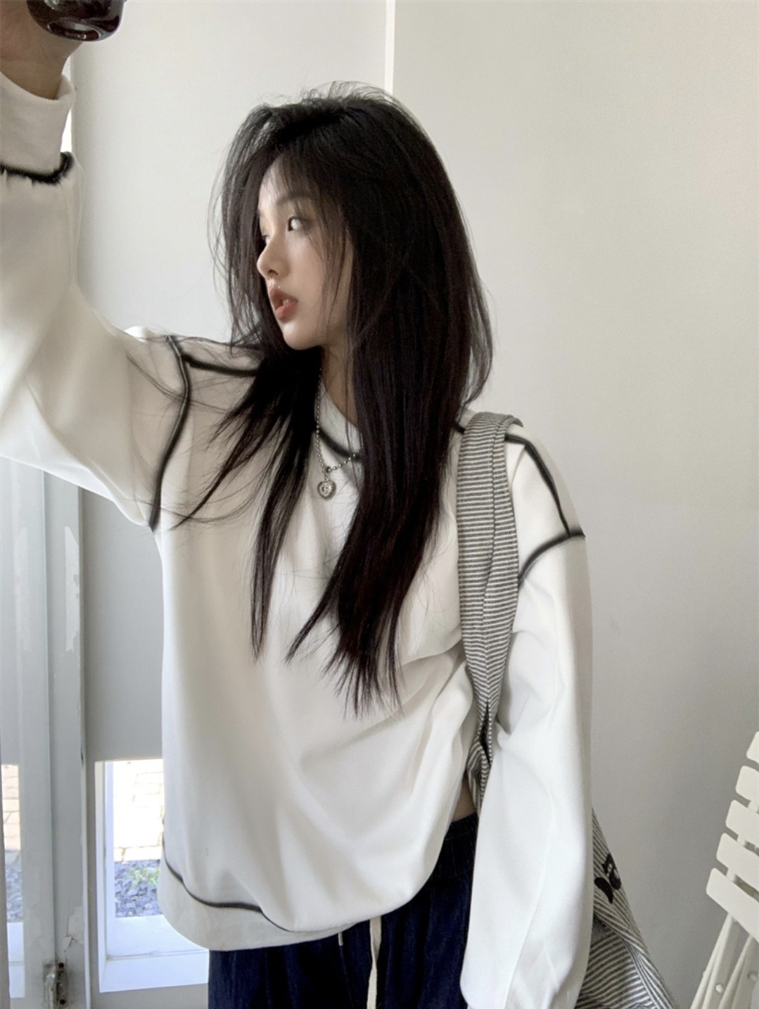 ペイント配色ラインルーズスウェット | 詳細画像8