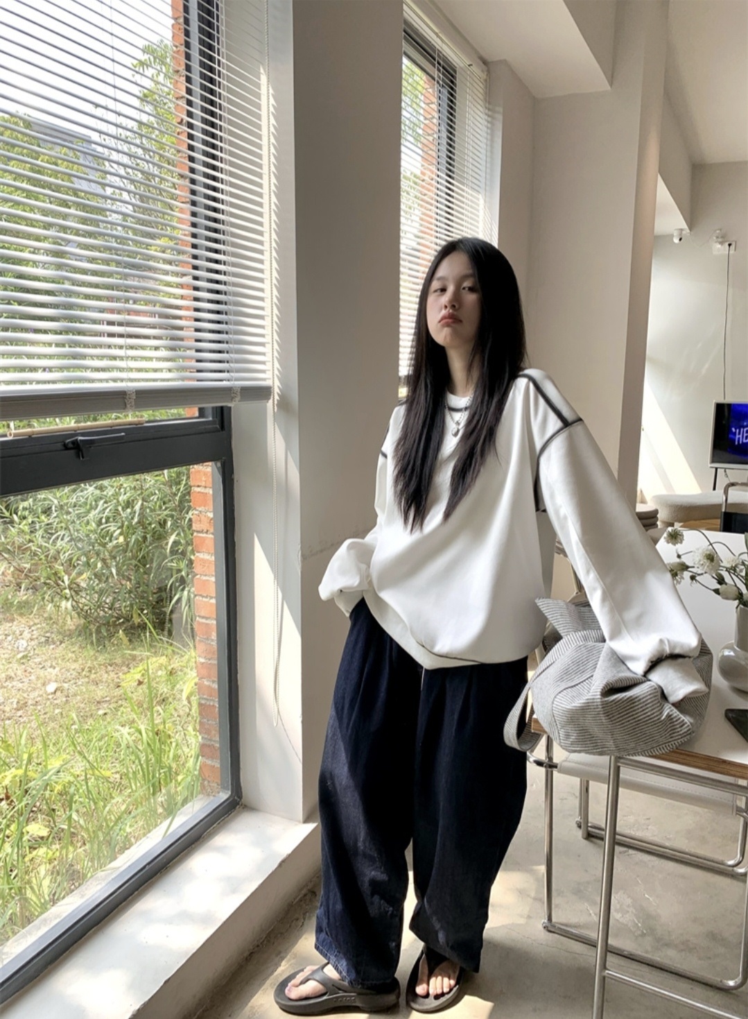 ペイント配色ラインルーズスウェット | 詳細画像9