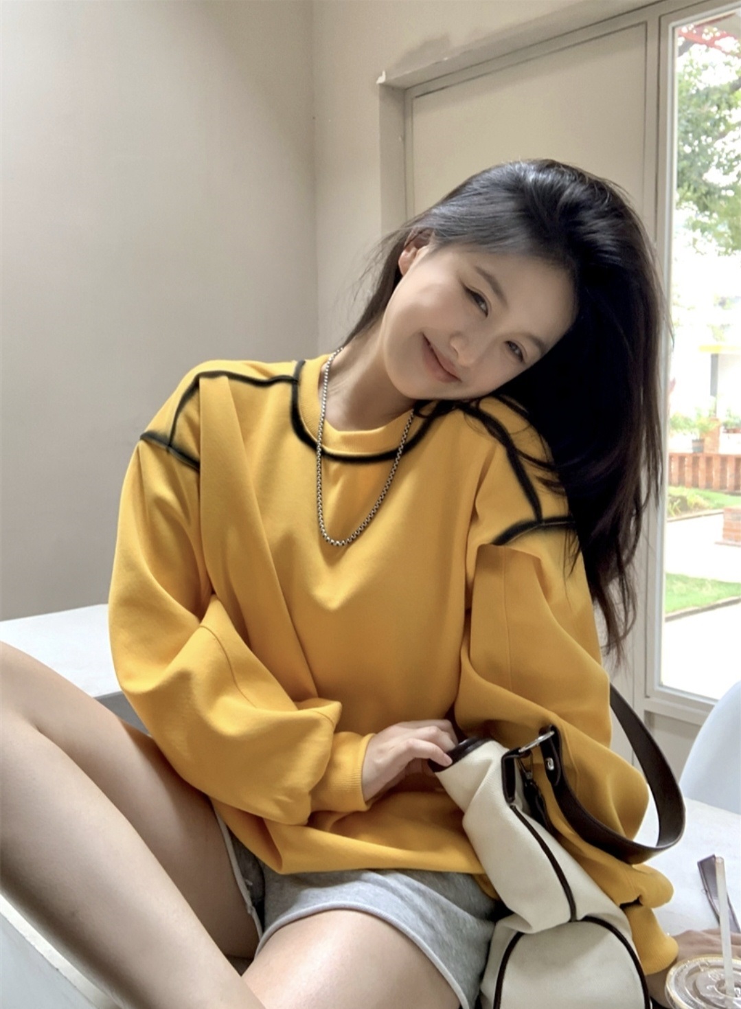 ペイント配色ラインルーズスウェット | 詳細画像11