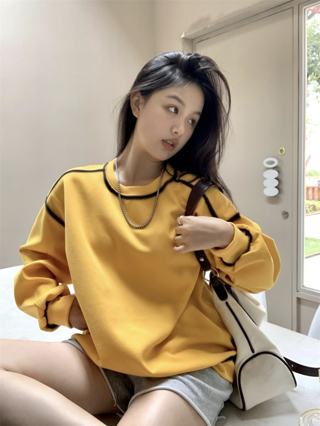 ペイント配色ラインルーズスウェット | 詳細画像12