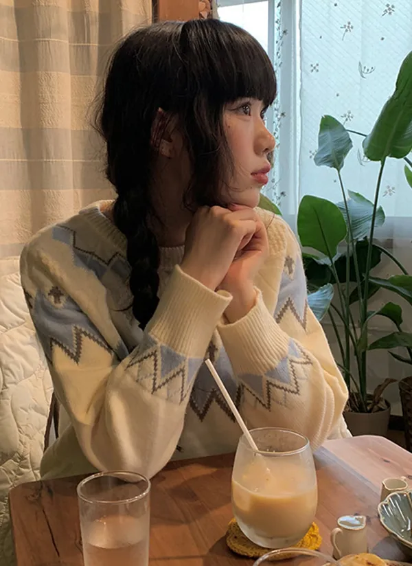 ノルディックジャガードルーズニット | anyonemore | 詳細画像1