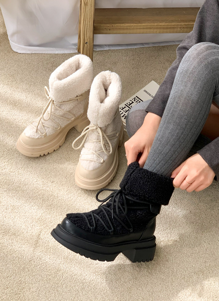 裏起毛2WAYボアレースアップブーツ | レディースファッション通販 - DHOLIC