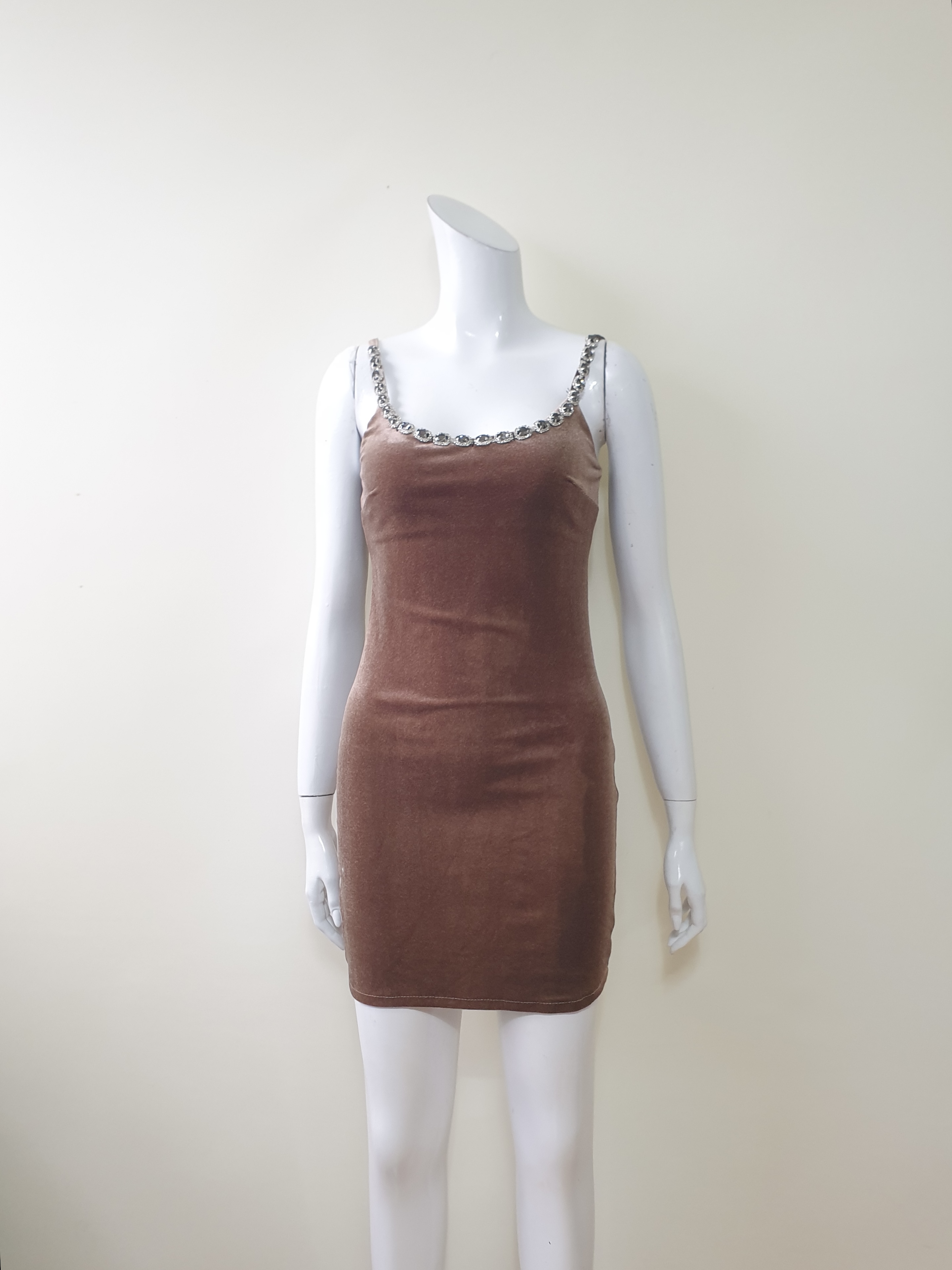 ビジューネックベロアタイトキャミワンピース | 詳細画像4