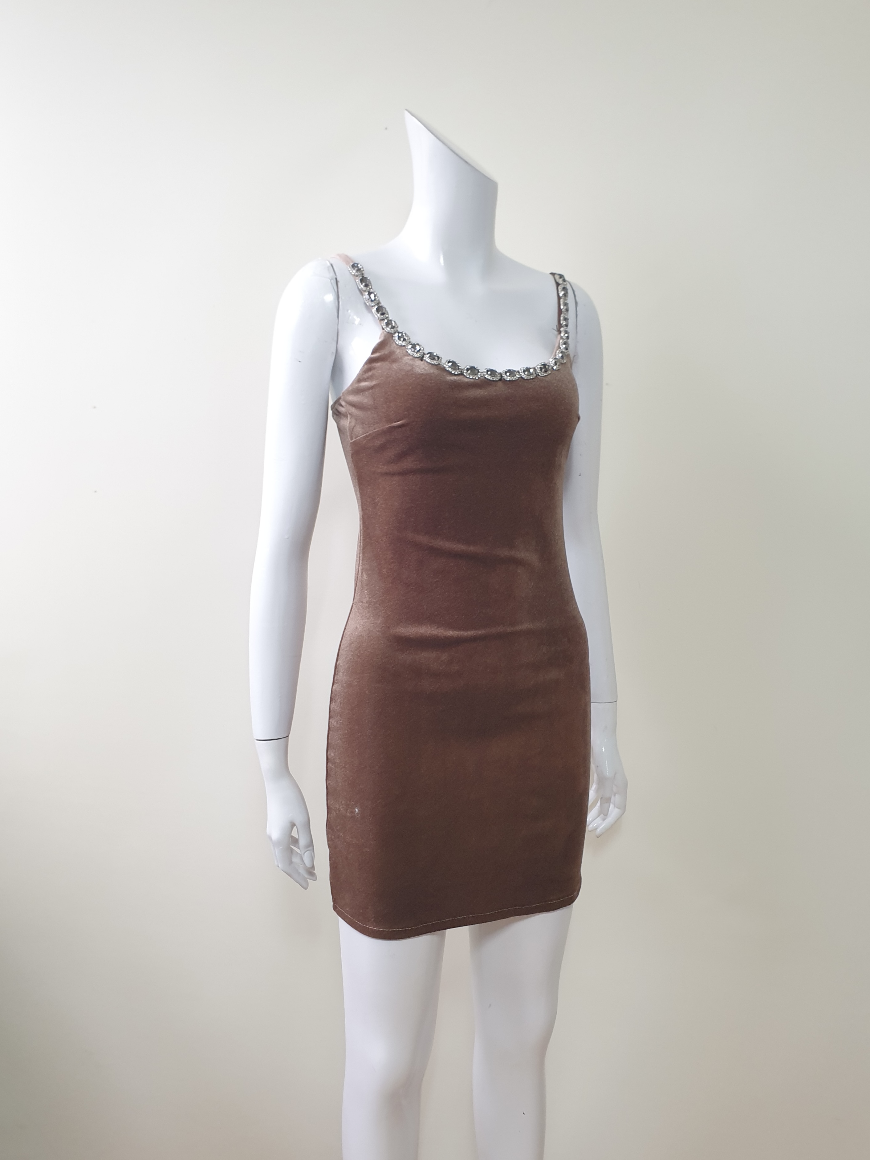 ビジューネックベロアタイトキャミワンピース | 詳細画像5