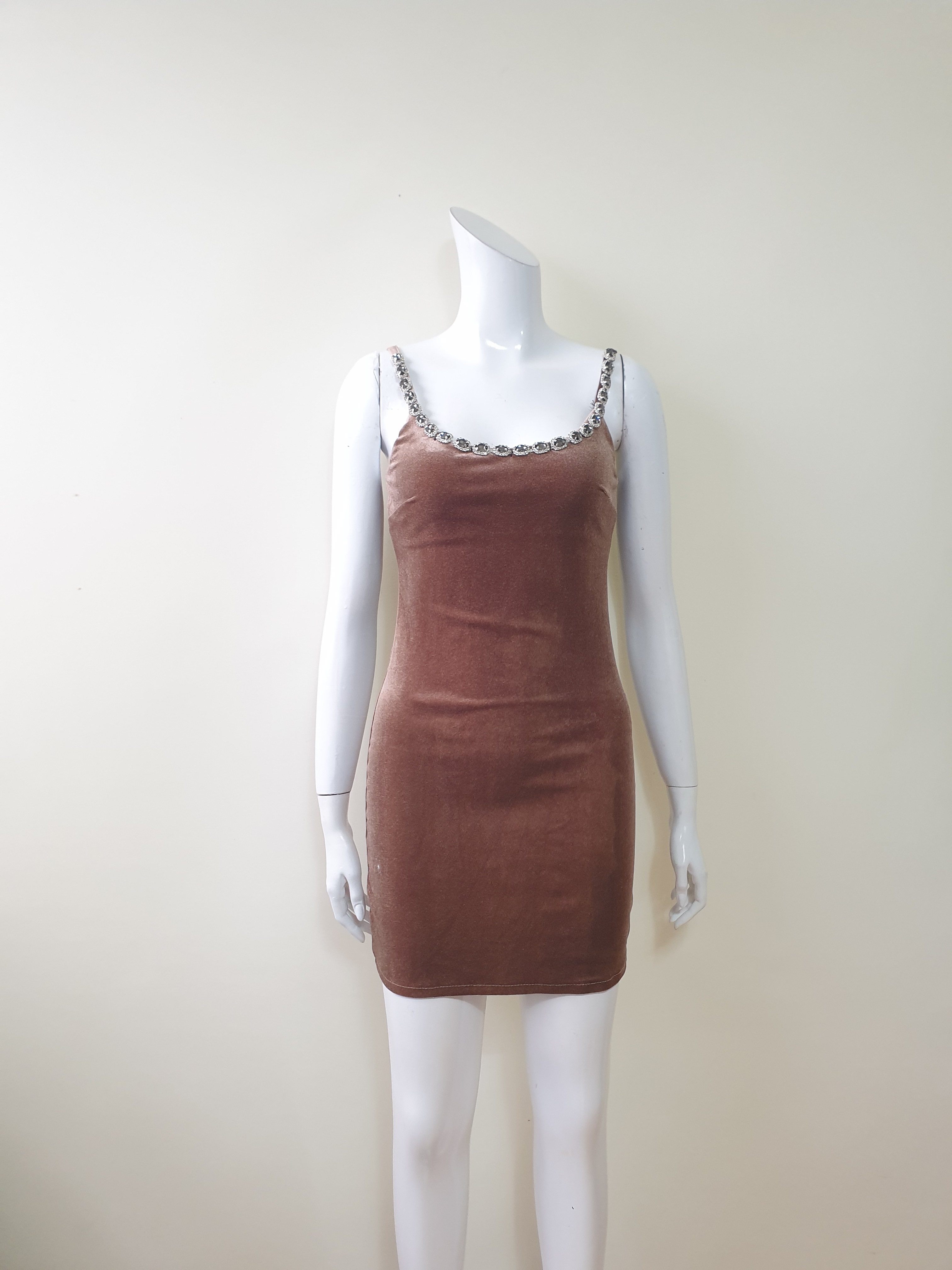 ビジューネックベロアタイトキャミワンピース | 詳細画像6