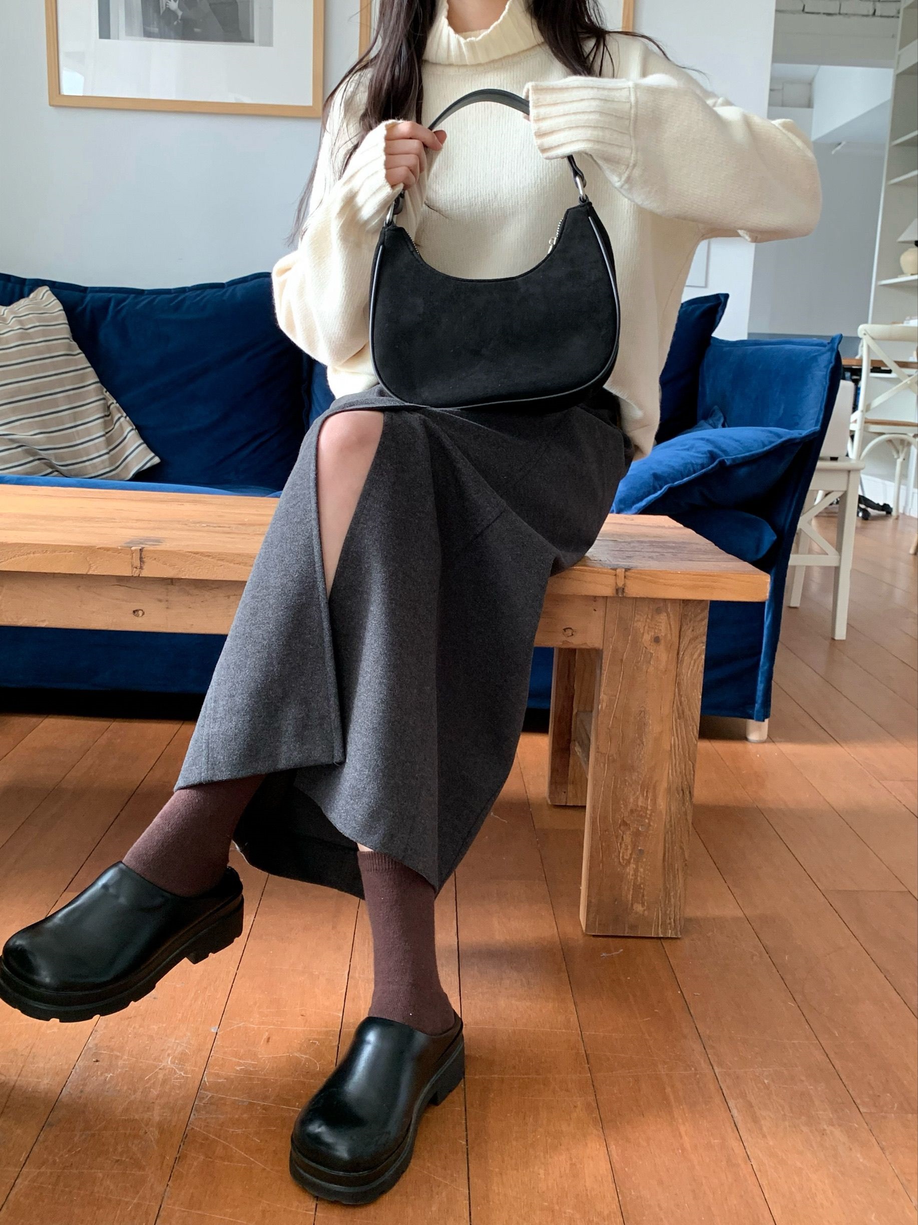 メルトンタッチポケットスリットIラインスカート | 詳細画像4