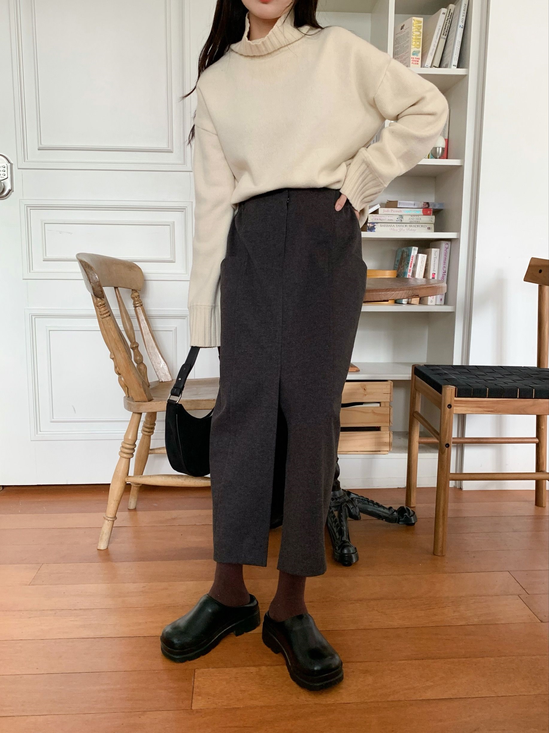 メルトンタッチポケットスリットIラインスカート | 詳細画像6