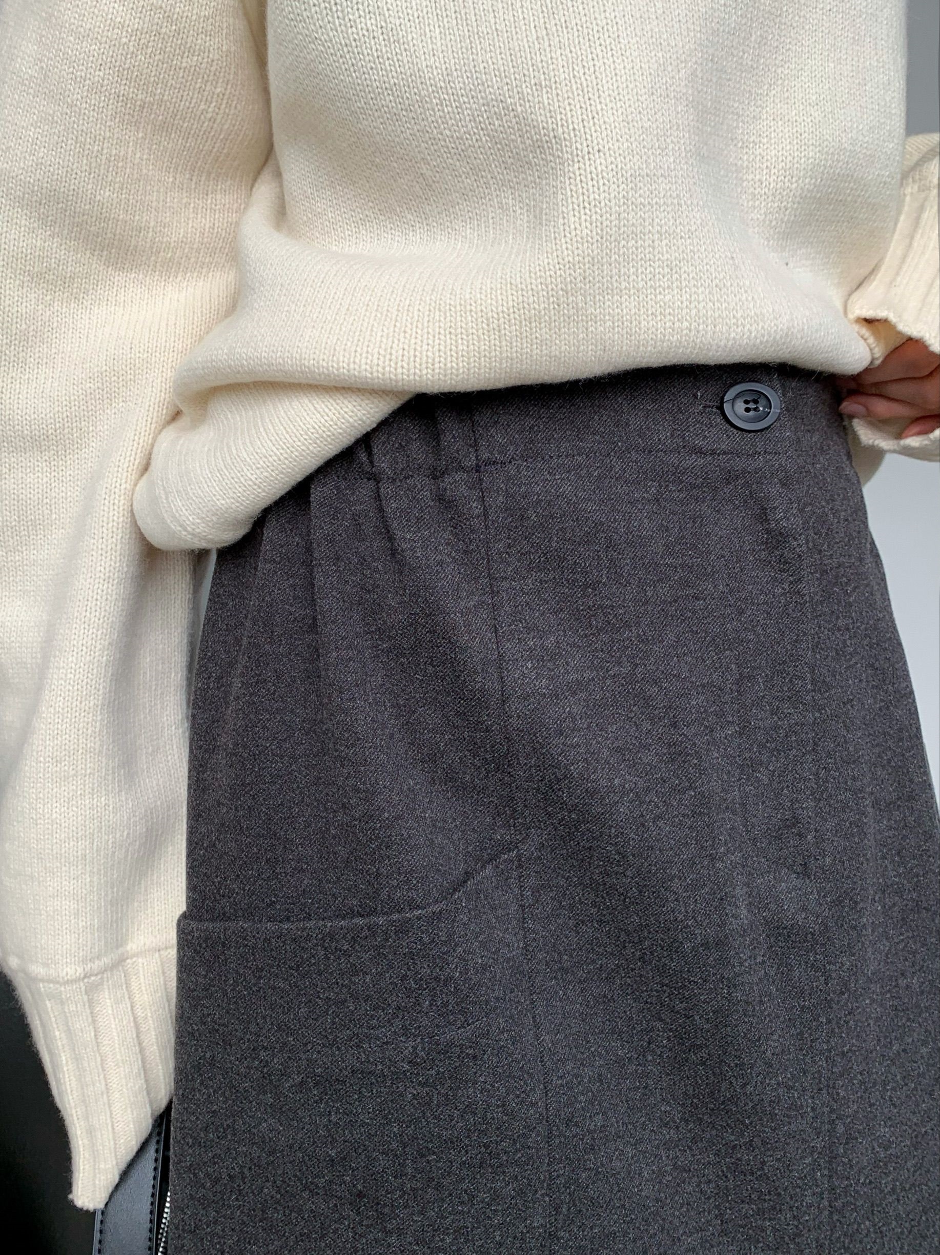 メルトンタッチポケットスリットIラインスカート | 詳細画像7