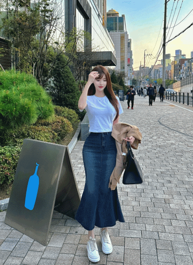 カットオフデニムマーメイドスカート | レディースファッション通販