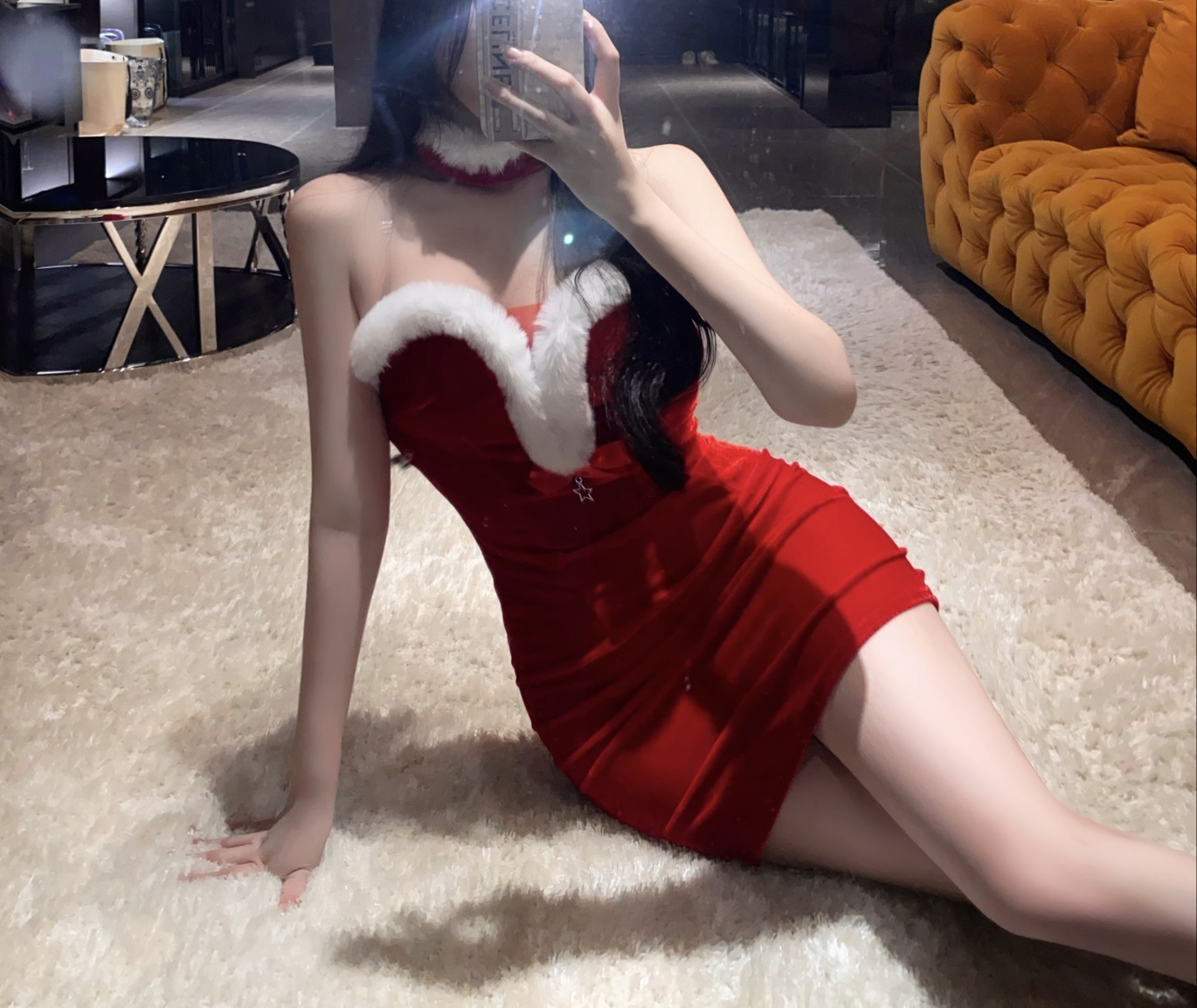 チョーカー付エコファーチャームチューブトップワンピース | 詳細画像3