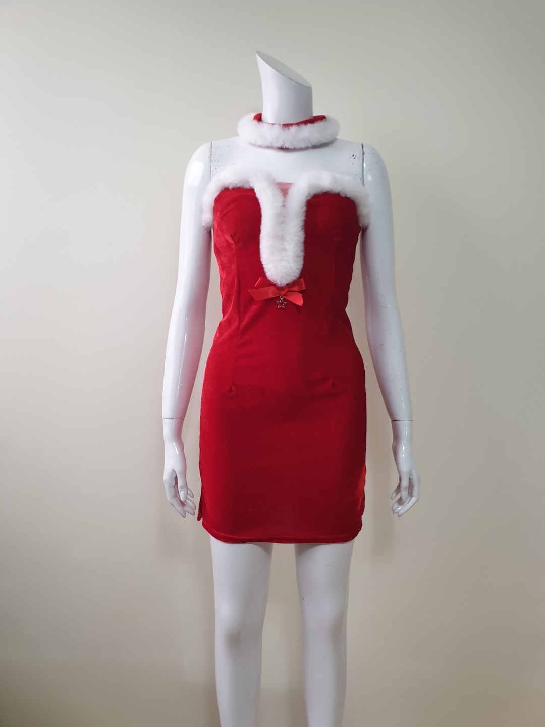 チョーカー付エコファーチャームチューブトップワンピース | 詳細画像6