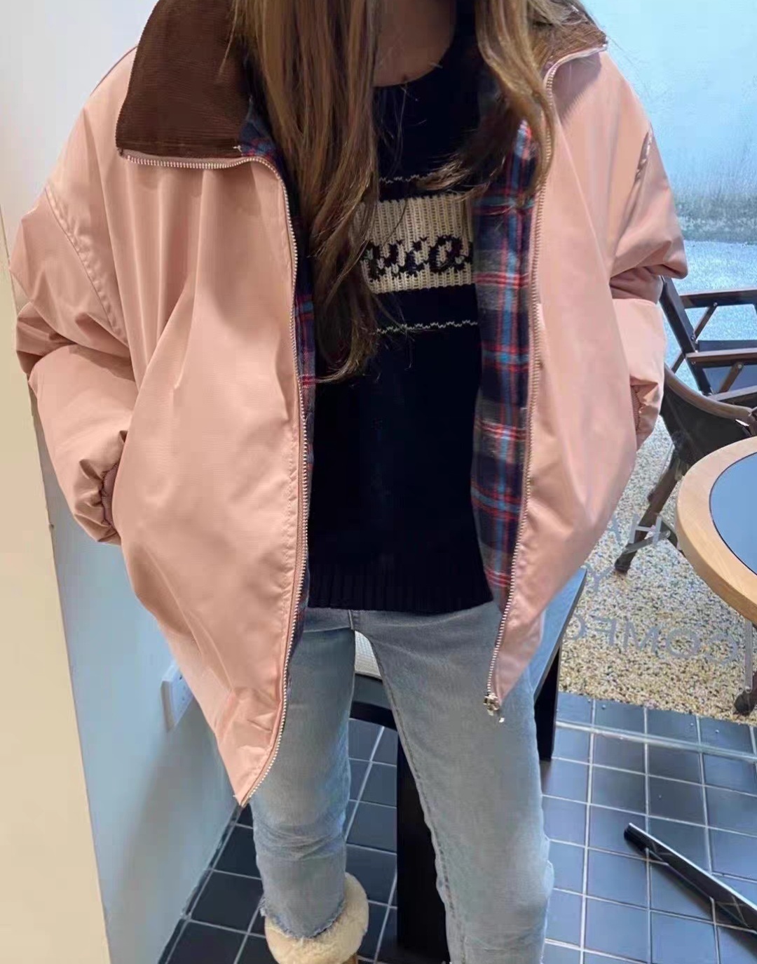 2WAYリバーシブルチェック中綿ジャンパー | 詳細画像2