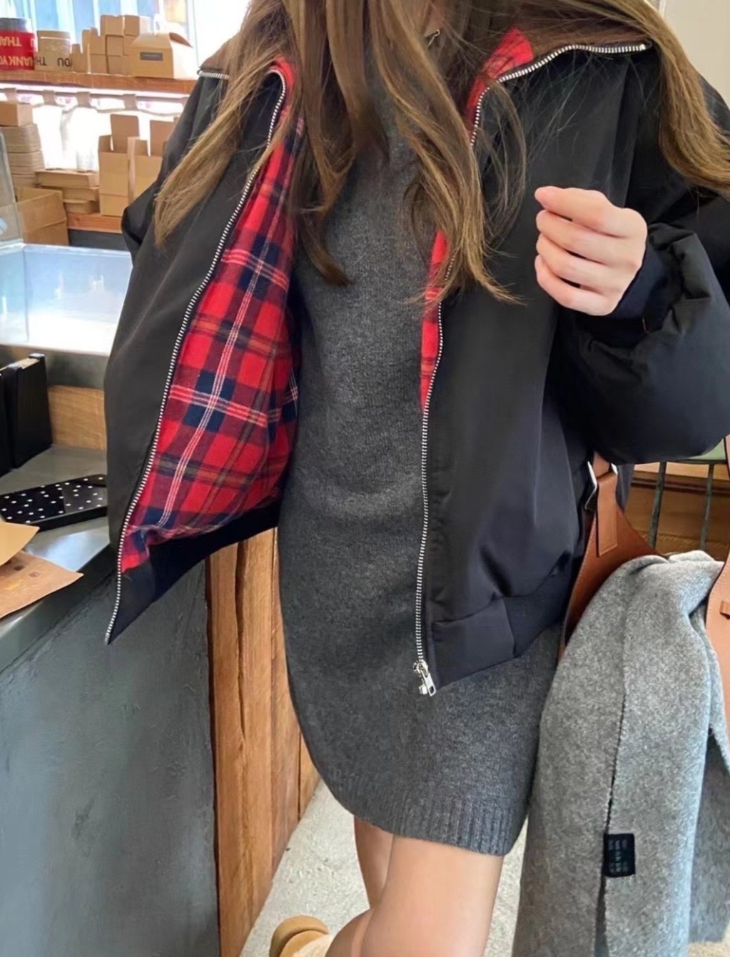 2WAYリバーシブルチェック中綿ジャンパー | 詳細画像8