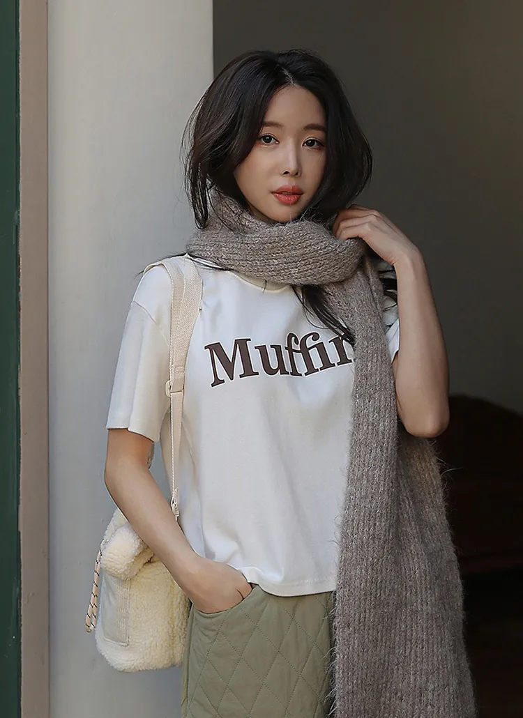 ピーチ起毛Muffin半袖Tシャツ | chicfox | 詳細画像1