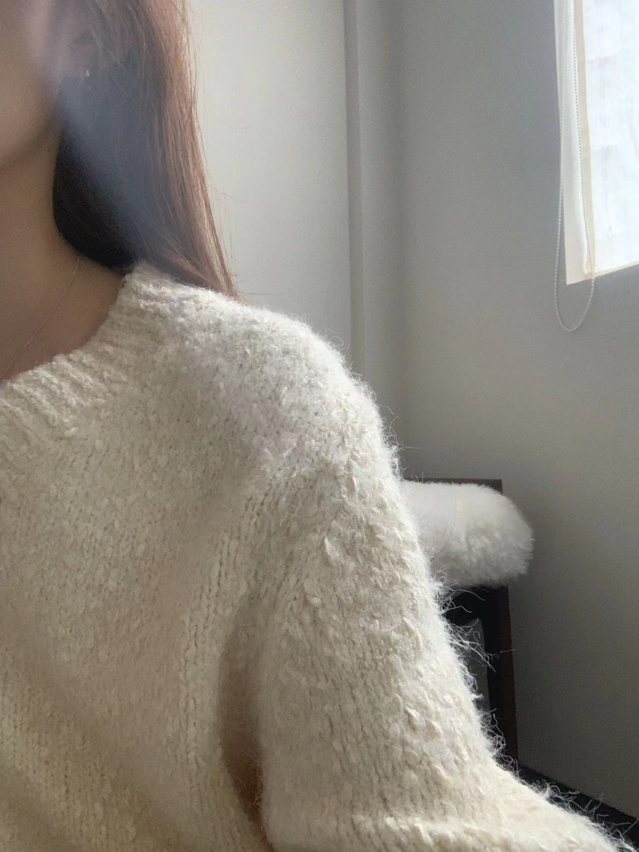 ストラップ付ウール混フリンジVネックニット&スカートSET | 詳細画像10